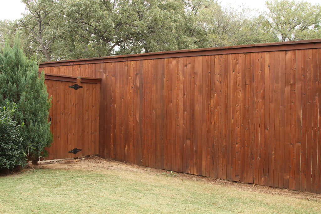 stained fence